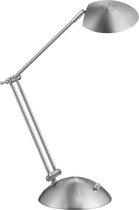 LED Tafellamp - Trinon Kalka - 6W - Warm Wit 3000K - Dimbaar - Rond - Mat Nikkel - Aluminium