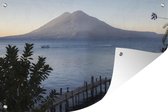 Lac Atitlán pendant un lever de soleil au Guatemala Poster jardin 180x120 cm - Toile de jardin / Toile d'extérieur / Peintures d'extérieur (décoration de jardin) XXL / Grand format!
