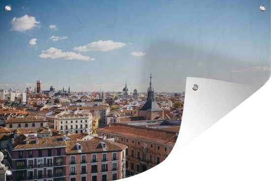 Muurdecoratie Madrid - Centrum - Wolken - 180x120 cm - Tuinposter - Tuindoek - Buitenposter