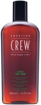American Crew - Shampoo, Conditioner & Body Wash Shampoo with tea tree 3in1 - 450ml
