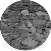 WallCircle - Wandcirkel - Muurcirkel - Muur met losse stenen - Aluminium - Dibond - ⌀ 90 cm - Binnen en Buiten