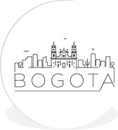 WallCircle - Wandcirkel ⌀ 140 - Skyline "Bogota" zwart op wit - Ronde schilderijen woonkamer - Wandbord rond - Muurdecoratie cirkel - Kamer decoratie binnen - Wanddecoratie muurcirkel - Woonaccessoires