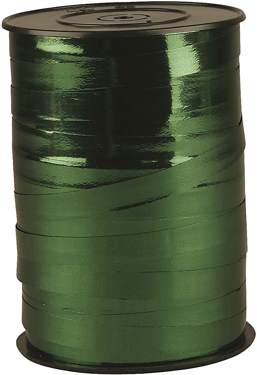 Cadeaulint, B: 10 mm, glossy, groen metallic, 250 m/ 1 rol
