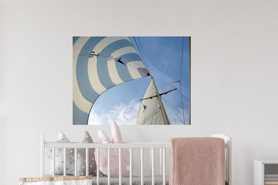 Stickers muraux - Film autocollant - Rayures bleues sur la voile d'un voilier - 80x60 cm - Film adhésif - Stickers muraux Chambre d'enfant - Papier peint autocollant - Papier peint autocollant - Film autocollant