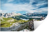 Sticker muralAlpes - Montagnes Rocheuses près des Alpes - 120x80 cm - film adhésif autocollant - sticker mural repositionnable