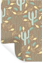 Muurstickers - Sticker Folie - Cactus - Pastel - Patroon - 80x120 cm - Plakfolie - Muurstickers Kinderkamer - Zelfklevend Behang - Zelfklevend behangpapier - Stickerfolie