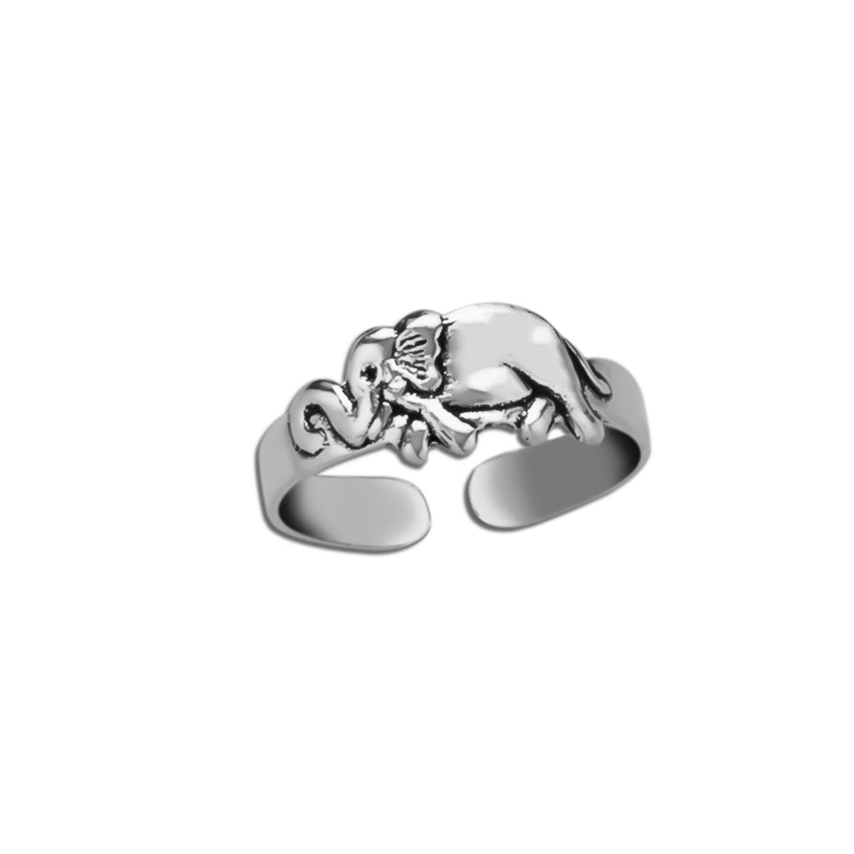 Zilveren teenring - olifant - verstelbaar - 925 zilver