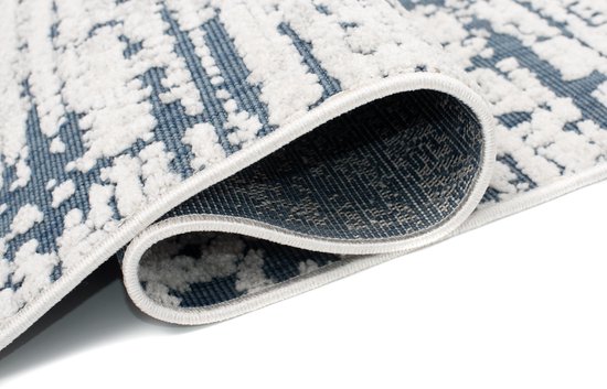 Tapiso Lotus Tapis Salon Chambre Blauw Moderne Living Atmosphère Atmosphérique Intérieur Durable Tapis De Haute Qualité Taille - 140 x 200 cm