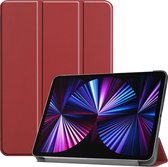 iPad Pro 2021 Hoes (11 inch) Book Case Hoesje Hard Cover - Donker Rood