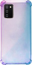 - ADEL Siliconen Back Cover Softcase Hoesje Geschikt voor Samsung Galaxy A02s - Kleurovergang Blauw Paars