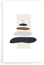 Walljar - Stones Shapes - Muurdecoratie - Poster