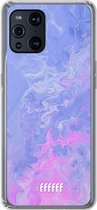 6F hoesje - geschikt voor OPPO Find X3 Pro -  Transparant TPU Case - Purple and Pink Water #ffffff