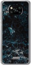 6F hoesje - geschikt voor Xiaomi Poco X3 Pro -  Transparant TPU Case - Dark Blue Marble #ffffff