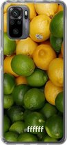 6F hoesje - geschikt voor Xiaomi Redmi Note 10 Pro -  Transparant TPU Case - Lemon & Lime #ffffff