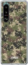 6F hoesje - geschikt voor Sony Xperia 5 III -  Transparant TPU Case - Digital Camouflage #ffffff