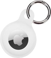 Hoesje Geschikt voor Apple AirTag Hoesje Sleutelhanger Houder - Siliconen Hoesje Geschikt voor Apple AirTag Hoesje - Wit