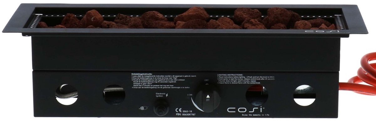 Cosi inbouwbrander straight 60x22x16,5 cm zwart
