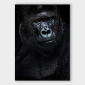 Poster Dark Gorilla - Plexiglas - Meerdere Afmetingen & Prijzen | Wanddecoratie - Interieur - Art - Wonen - Schilderij - Kunst