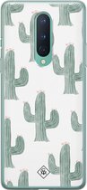 OnePlus 8 hoesje siliconen - Cactus print | OnePlus 8 case | groen | TPU backcover transparant