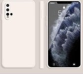 Voor Huawei nova 5 Pro effen kleur imitatie vloeibare siliconen rechte rand valbestendige volledige dekking beschermhoes (wit)