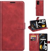 Voor OPPO Realme GT 5G / Realme Q3 Pro 5G Retro Kalfspatroon Gesp Horizontale Flip Leren Case met Houder & Kaartsleuven & Portemonnee (Rood)