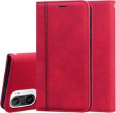 Voor Xiaomi Redmi K40 / K40 Pro Frosted Business Magnetische Horizontale Flip PU lederen tas met houder & kaartsleuf & lanyard (rood)