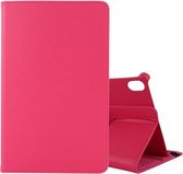 Voor Lenovo Tab P11 Litchi Texture Horizontale Flip 360 graden rotatie lederen tas met houder (Rose Red)