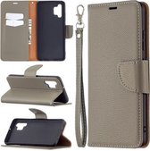 Voor Samsung Galaxy A32 4G Litchi Textuur Pure Kleur Horizontale Flip Leren Case met Houder & Kaartsleuven & Portemonnee & Lanyard (Grijs)