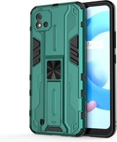 Voor OPPO Realme C20 Supersonic PC + TPU schokbestendige beschermhoes met houder (groen)