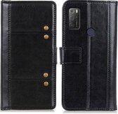 Voor Alcatel 3L (2021) Peas Crazy Horse Texture Horizontale Flip Leren Case met Houder & Kaartsleuven & Portemonnee (Zwart)