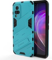 Voor vivo V21 Punk Armor 2 in 1 PC + TPU schokbestendig hoesje met onzichtbare houder (blauw)