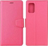 Voor Xiaomi Redmi Note 10 / Note 10S Zijden Textuur Horizontale Flip Leren Case met Houder & Kaartsleuven & Portemonnee & Fotolijst (Rose Rood)