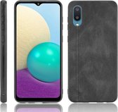 Voor Samsung Galaxy A02 / M02 Schokbestendig Naaien Koe Patroon Huid PC + PU + TPU Case (Zwart)