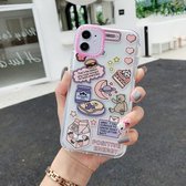 Dubbelkleurig TPU-patroon beschermhoes voor iPhone 11 Pro (Moon Bear)