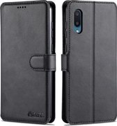 Voor Samsung Galaxy M02 (EU-versie) AZNS Kalfsstructuur Horizontale flip lederen tas met houder & kaartsleuven & portemonnee & fotolijst (zwart)