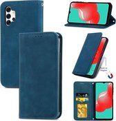 Voor Samsung Galaxy A32 4G Retro Skin Feel Business Magnetische Horizontale Flip Leather Case Met Houder & Kaartsleuven & Portemonnee & Fotolijst (Blauw)