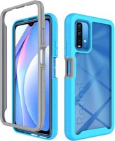 Voor Geschikt voor Xiaomi Poco M3 / Redmi 9T Sterrenhemel Effen Kleur Serie Schokbestendige PC + TPU Beschermhoes (Babyblauw)