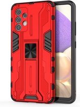 Voor Samsung Galaxy A32 4G Supersonic PC + TPU schokbestendige beschermhoes met houder (rood)