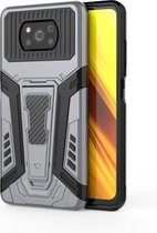 Voor Xiaomi Poco X3 War Chariot Series Armor All-inclusive schokbestendige pc + TPU beschermhoes met onzichtbare houder (grijs)