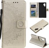 Voor Samsung Galaxy Note10 Plus Totem Bloem Reliëf Horizontale Flip TPU + PU Leren Case met Houder & Kaartsleuven & Portemonnee (Goud)