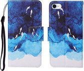 Voor iPhone SE (2020) / 7/8 geverfd patroon horizontaal flip lederen hoesje (aquarel vis)