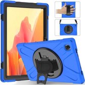 Voor Samsung Galaxy Tab A7 10.4 2020 T500 / T505 Schokbestendig Kleurrijk Siliconen + PC Beschermhoes met Houder & Schouderriem & Handriem & Schermbeschermer (Blauw)