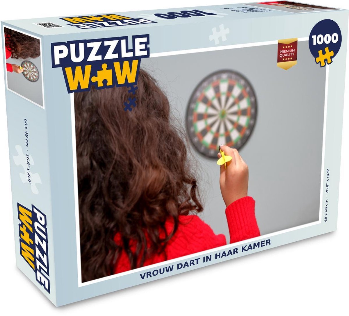 Puzzel 1000 stukjes volwassenen Darten 1000 stukjes - Vrouw dart in haar kamer - PuzzleWow heeft +100000 puzzels