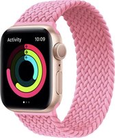 Gevlochten solo band - roze punch - Geschikt voor Apple Watch
