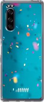 Sony Xperia 5 II Hoesje Transparant TPU Case - Confetti #ffffff