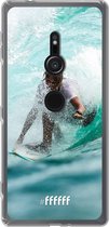 6F hoesje - geschikt voor Sony Xperia XZ2 -  Transparant TPU Case - Boy Surfing #ffffff