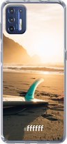 6F hoesje - geschikt voor Motorola Moto G9 Plus -  Transparant TPU Case - Sunset Surf #ffffff