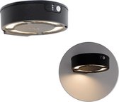 QAZQA fortunato - Moderne LED Dimbare Wandlamp   met Dimmer met Solar | Zonne energie voor buiten - 1 lichts - D 17 cm - Zwart - Buitenverlichting