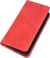 Xiaomi Redmi 9 Hoesje - Mobigear - Retro Slim Serie - Kunstlederen Bookcase - Rood - Hoesje Geschikt Voor Xiaomi Redmi 9