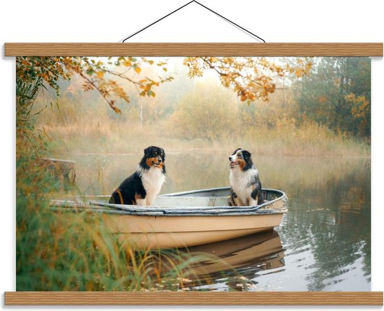 Schoolplaat – Verliefd Hondenkoppel op Romantische Date - 60x40cm Foto op Textielposter (Wanddecoratie op Schoolplaat)